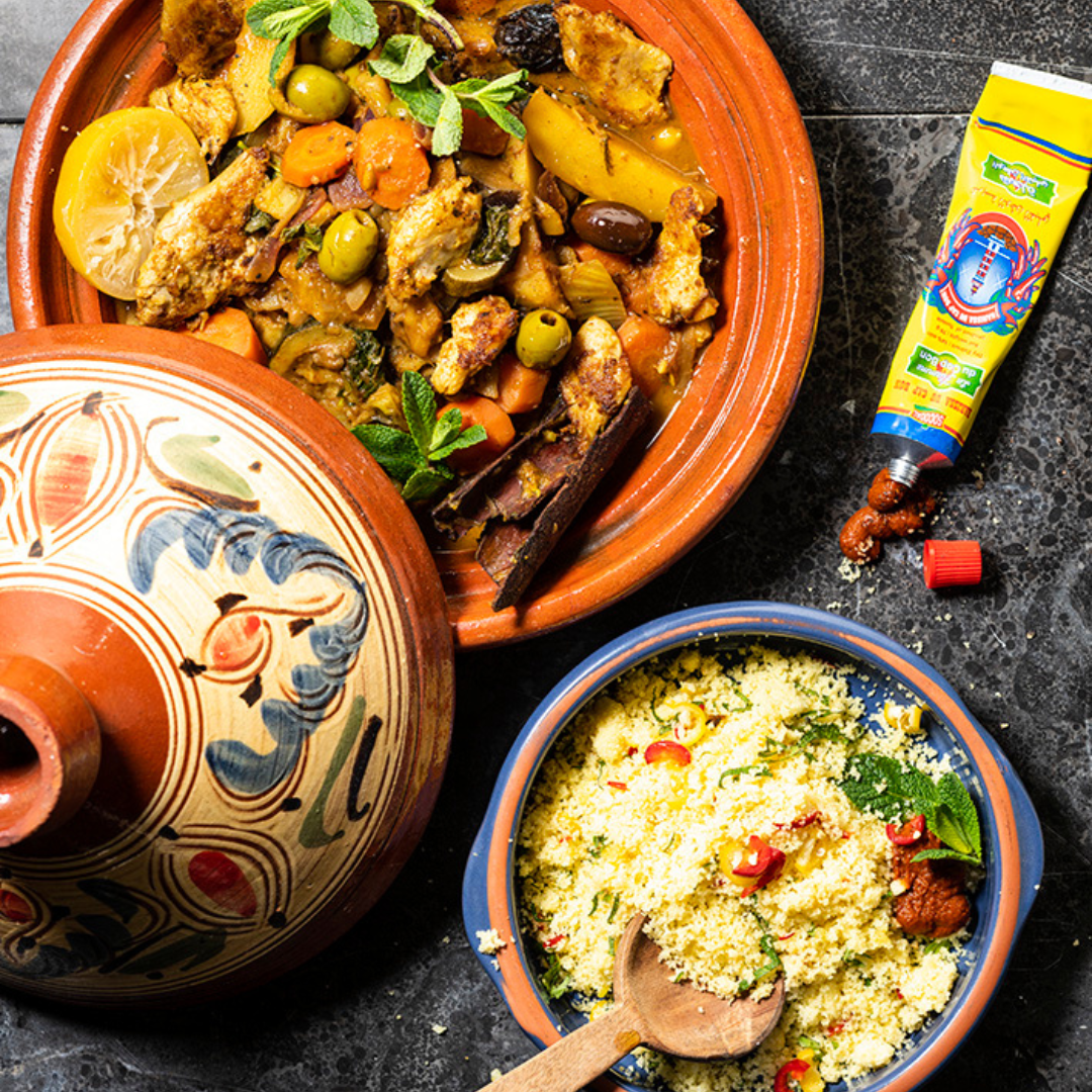 tajine soline met Greenway Filetstukjes “Just like chicken”