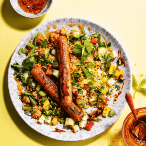 marokkaanse tabouleh met Greenway vegetarische merguez en couscous